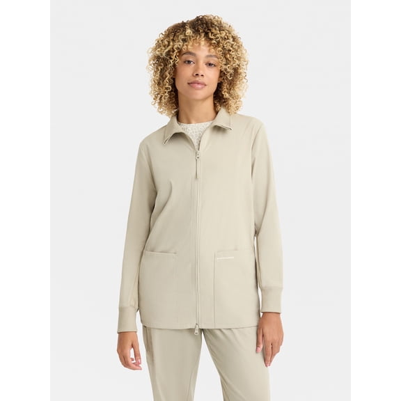 Reebok Women's Scrub Jacket with Stretch Fabric and 6 Pockets, 1 Pack Sizes S-2XL