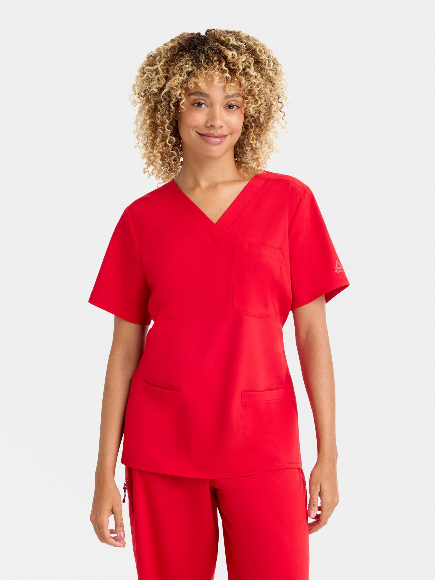 Reebok Women's Tech Comfort 3 Pocket V Neck Scrub Top, 1 Pack, Sizes S - 3XL