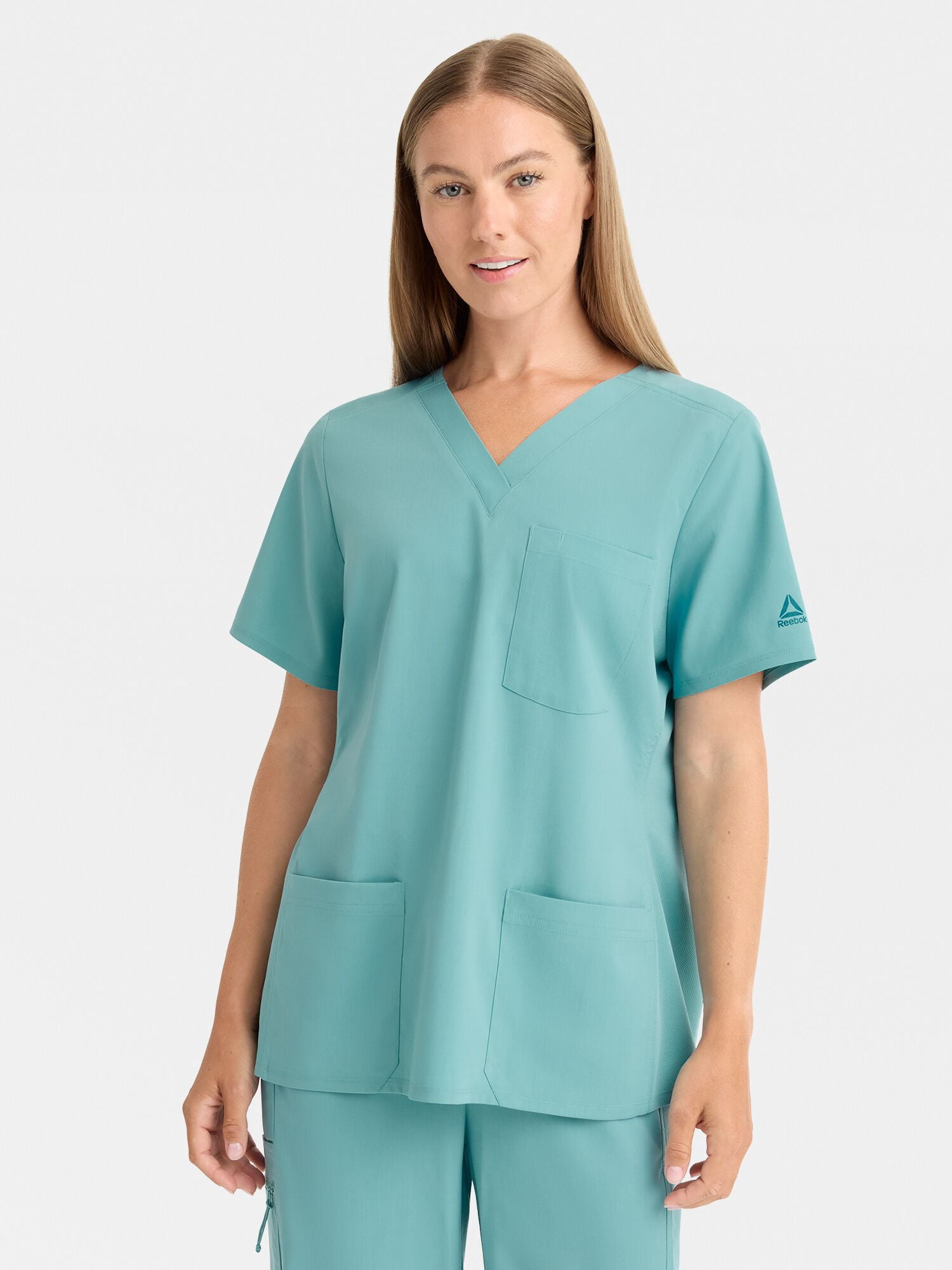 Reebok Women's Tech Comfort 3 Pocket V Neck Scrub Top, 1 Pack, Sizes S - 3XL