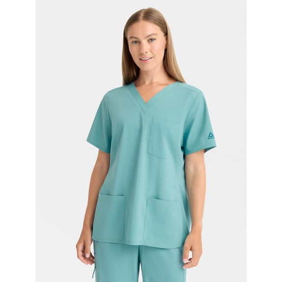 Reebok Women's Tech Comfort 3 Pocket V Neck Scrub Top, 1 Pack, Sizes S - 3XL