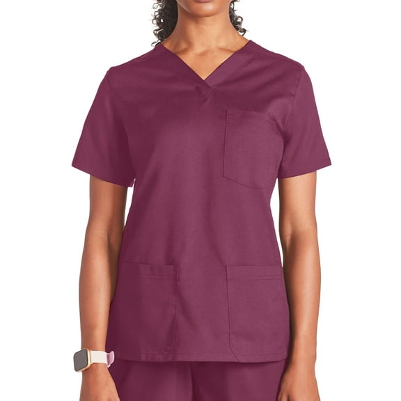 Reebok Women's Scrubs Short Sleeve Scrub Top, 1 Pack, Sizes S - 3XL