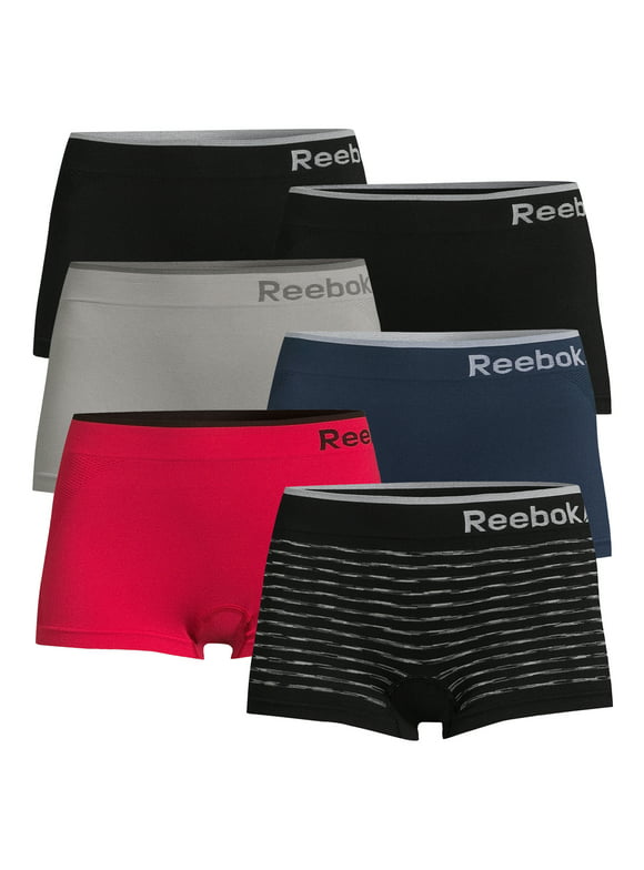 Reebok Women's Seamless Boyshort, 6-Pack, Sizes XS-3XL