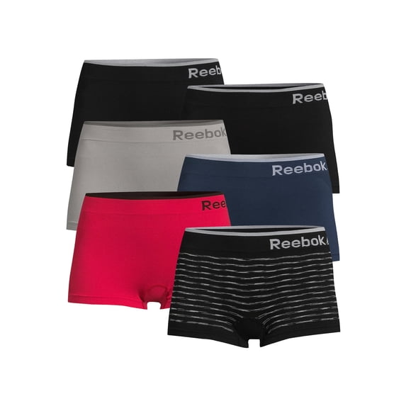 Reebok Women's Seamless Boyshort Panties, 6-Pack, Sizes S-XXL
