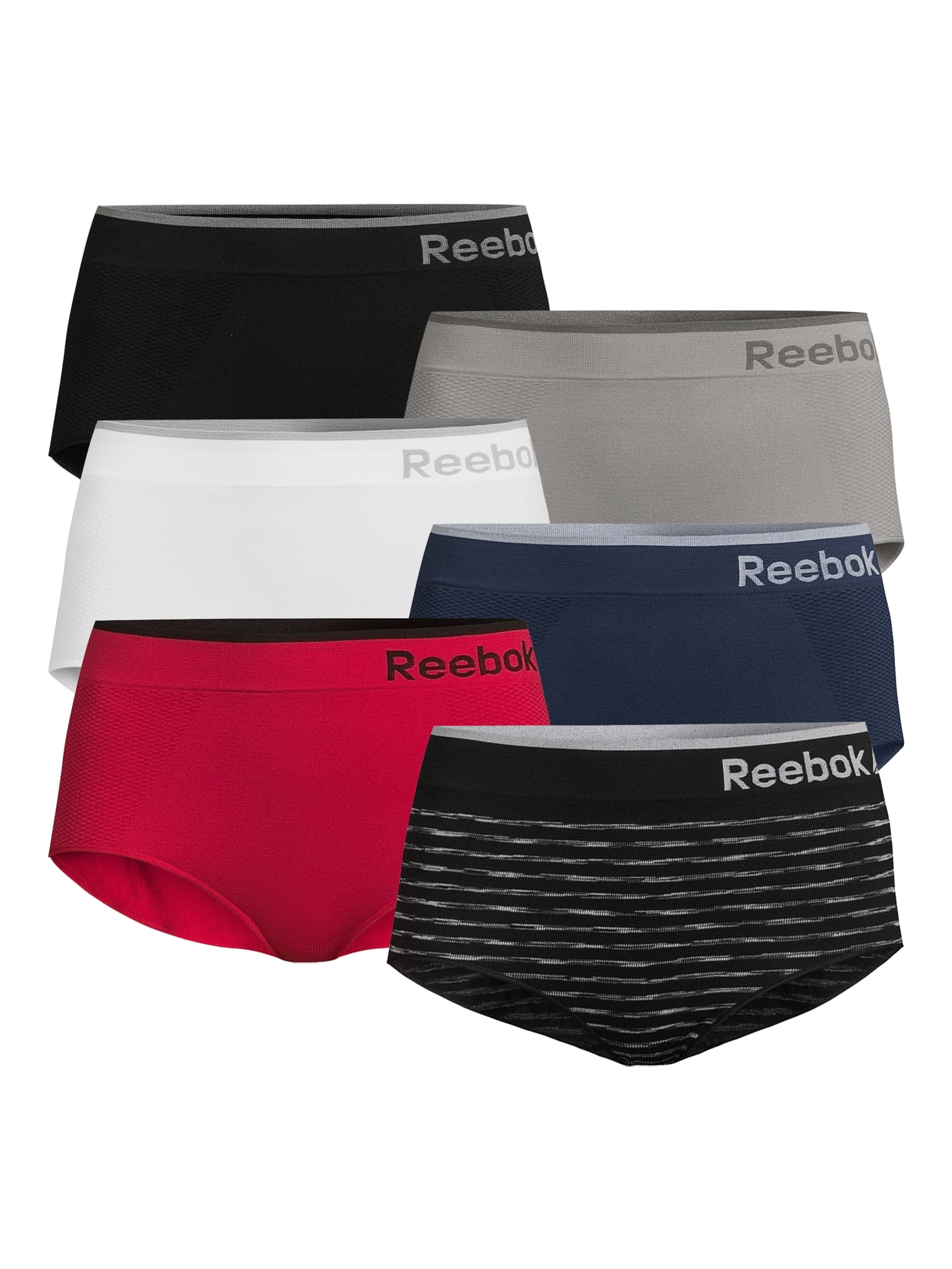Reebok Women's Seamless Brief Panties, 6-Pack, Sizes S-XXL