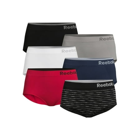 Reebok Women's Underwear Seamless Briefs Panties, 6-Pack, Sizes XS- 3XL