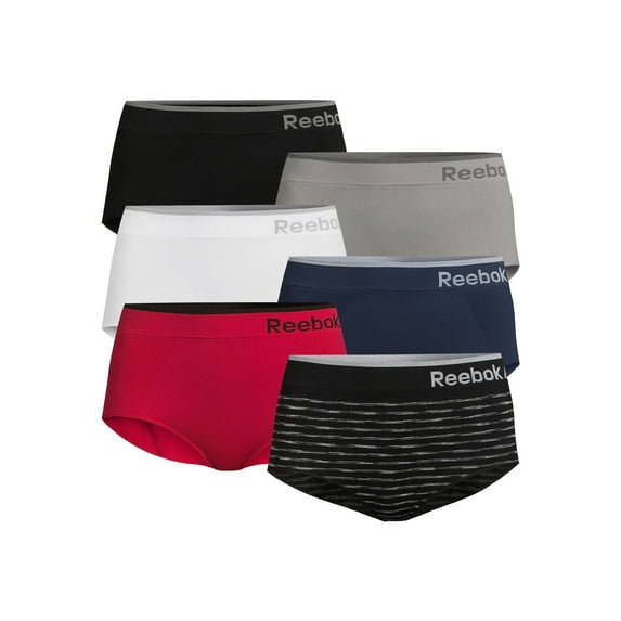 Reebok Women's Underwear Seamless Briefs Panties, 6-Pack, Sizes XS- 3XL