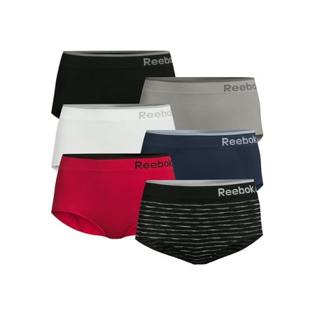 Reebok Women's Underwear Seamless Briefs Panties, 6-Pack, Sizes XS- 3XL