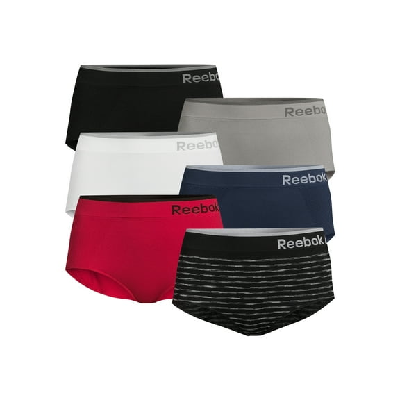 Reebok Women's Underwear Seamless Briefs Panties, 6-pack, Sizes XS- 3XL