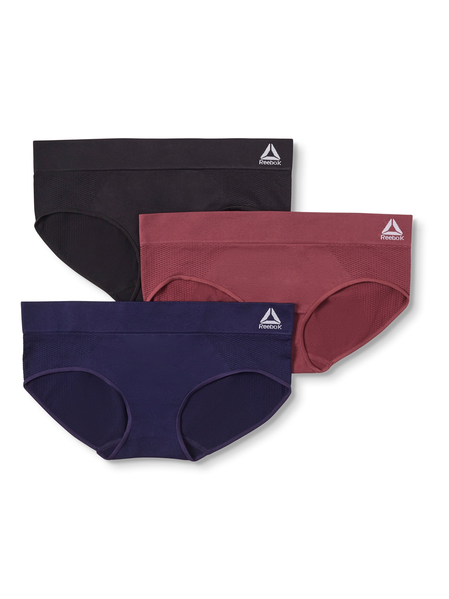 Reebok Women's Underwear - Seamless Hipster Briefs 5 Pack, Size Small, Grey /Pink/Black 
