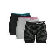 Reebok Women's Seamless Long Leg Boyshort Underwear, 3-Pack, Sizes XS-3XL