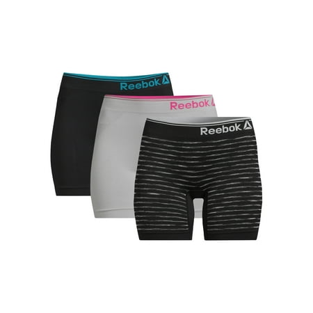 Reebok Women's Seamless Long Leg Boyshort Underwear, 3-Pack, Sizes XS-3XL