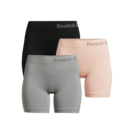 Reebok Women's Seamless Long Leg Boyshort Underwear, 3-Pack, Sizes XS-3XL