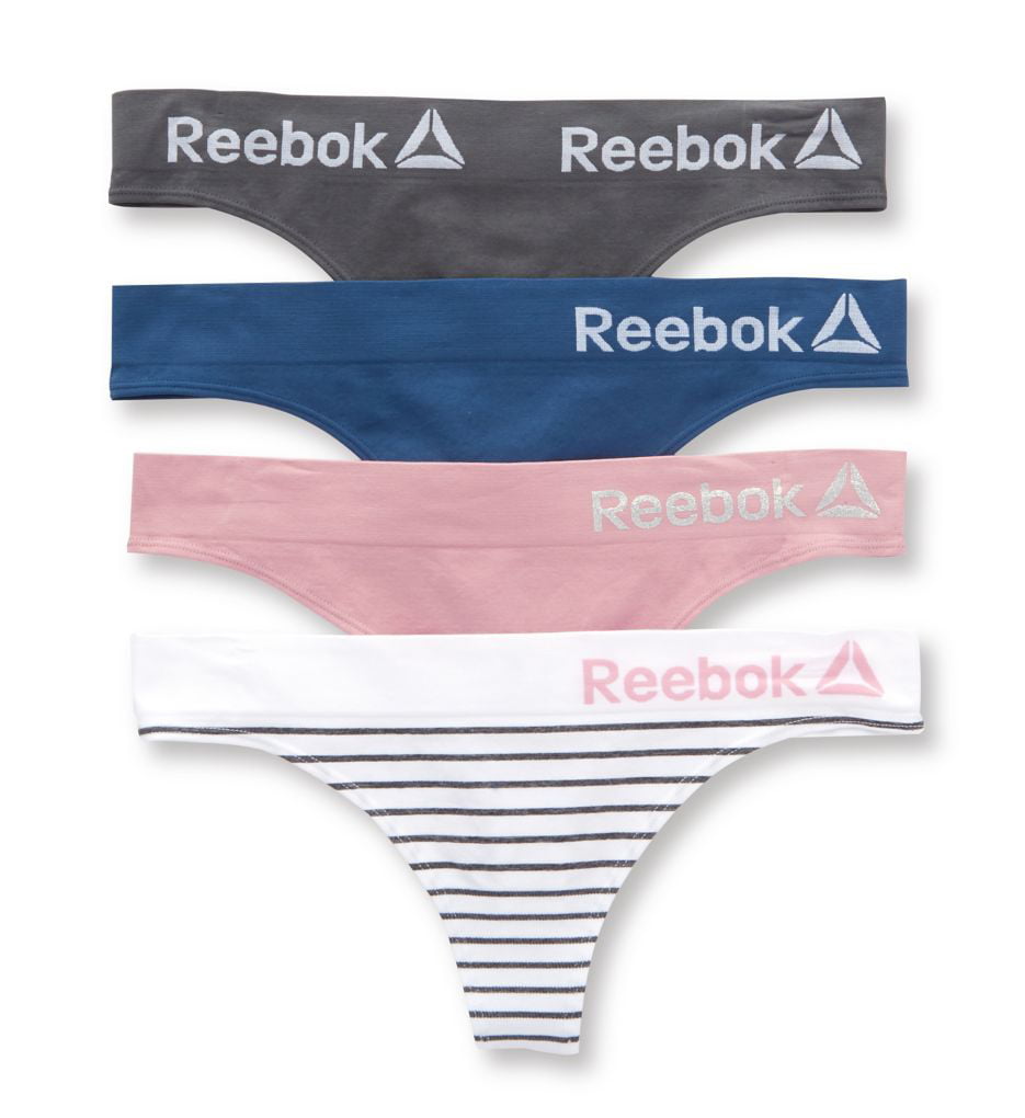 Reebok Women's Seamless Thong, 4 Pack 