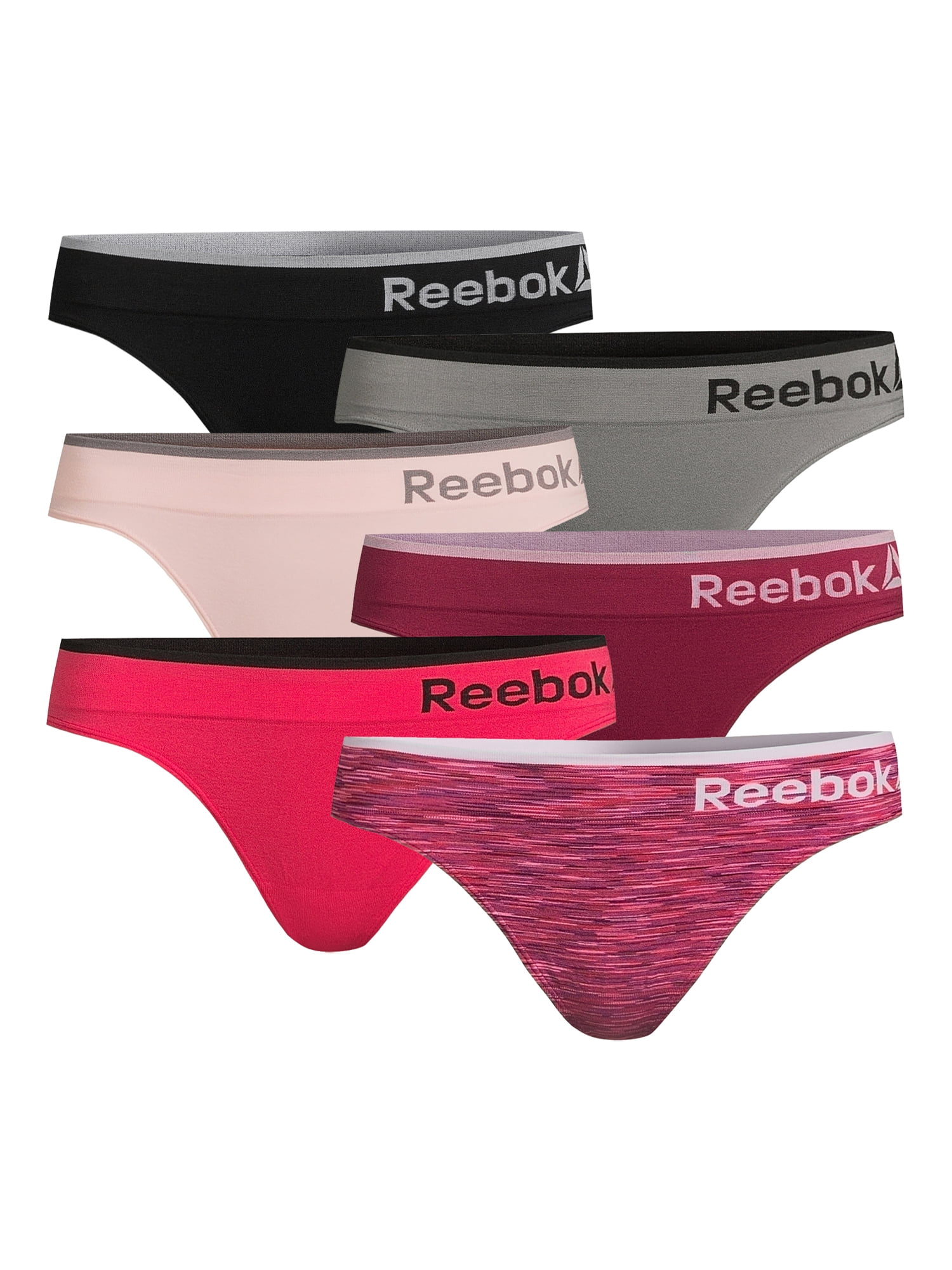 Reebok Women's Seamless Thong, 6-Pack, Sizes S-XXL