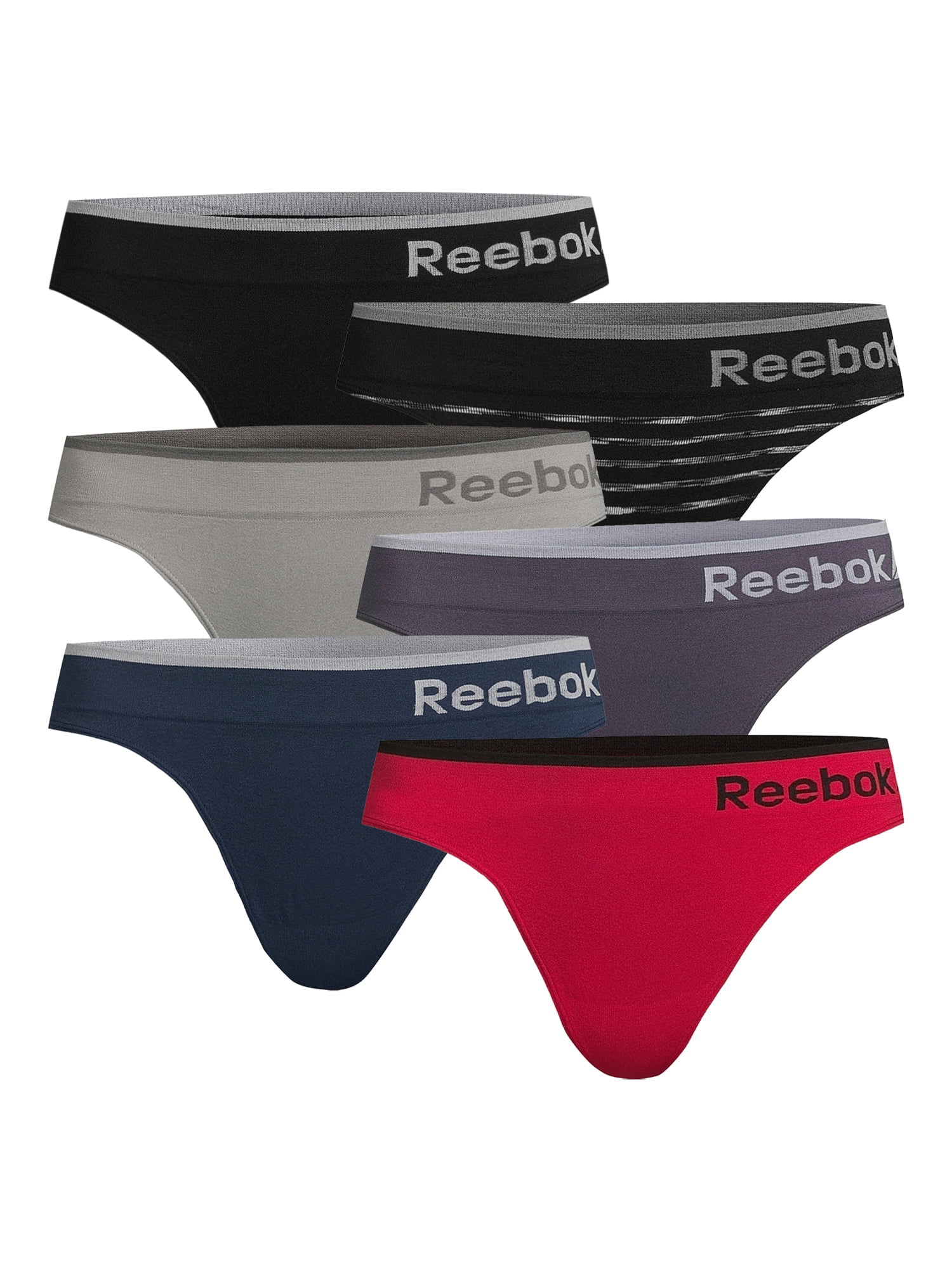 Reebok Women's Seamless Thong, 6-Pack, Sizes S-XXL