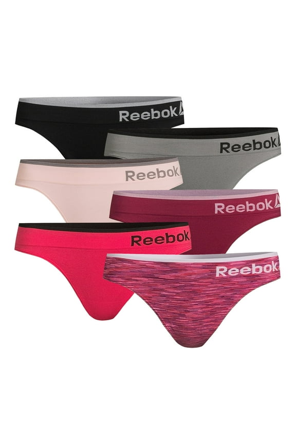 Women's Underwear Seamless Thong Panties, 6-Pack, Sizes XS-3XL