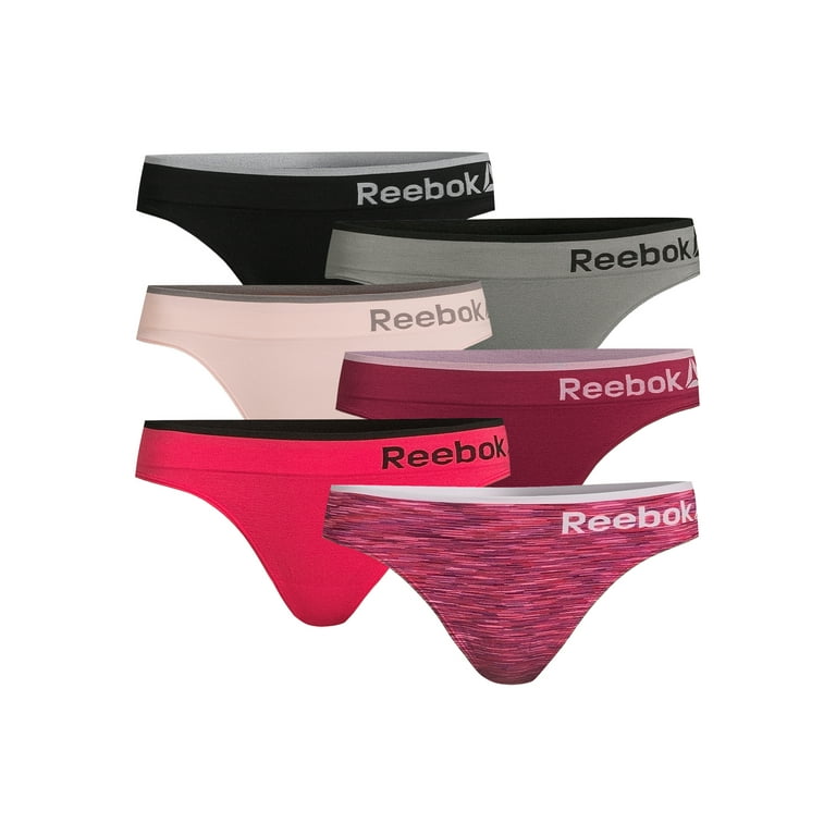 Reebok Women's Underwear - Seamless Thong (3 Pack), Size X-Large, Black  Spacedye Stripe/Cream/Crimson : : Fashion