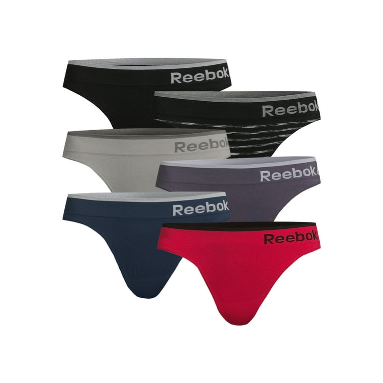 Reebok Women's Reebok WomenÂ'sports Thongs, Bonded Seamless Multi Pack Workout  Underwear Â– Black/White/Cold Grey, Pa Thongs, Black/White/Cold Grey, XS UK  : : Fashion