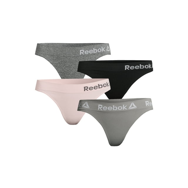 Reebok Women's Seamless Thong Panties, 4-Pack