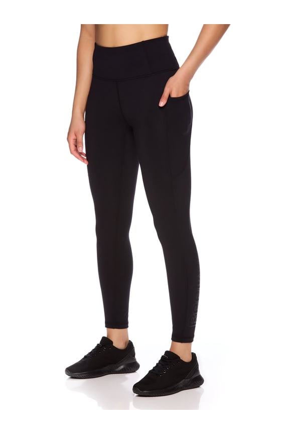 Women's Solid Print High Rise 7/8 Legging with 25" Inseam and Side Pockets