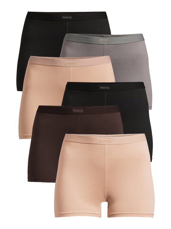 Women's Underwear Sport Soft Boyshort Panties, 6-Pack Sizes XS-3XL