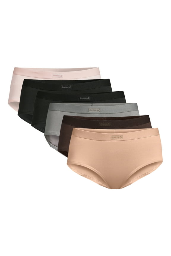 Women's Underwear Sport Soft Hipster Panties, 6-pack Sizes XS-3XL