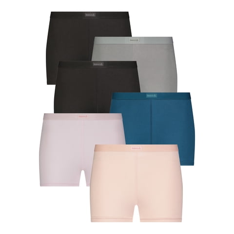 Women's Underwear Sport Soft Boyshort Panties, 6-Pack Sizes XS-3XL