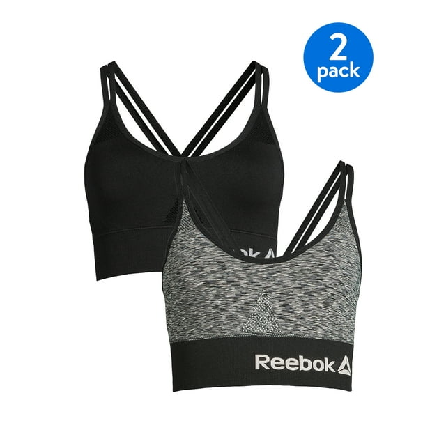 Reebok Women's Strappy Bralette, 2 Pack