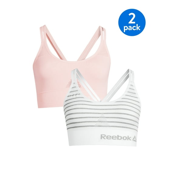 Reebok Women's Strappy Bralette, 2 Pack