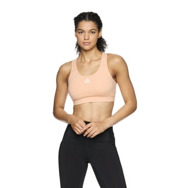 Reebok Women's Stronger Sports Bra with Mesh Panel and Removable Cups, Sizes XS-XXXL