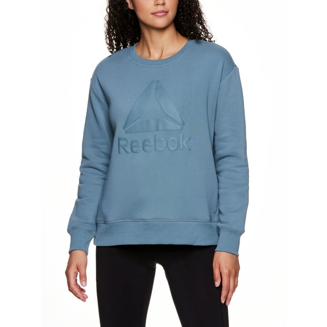 Reebok Women's Supersoft Gravity Crewneck Sweatshirt with Side Pockets