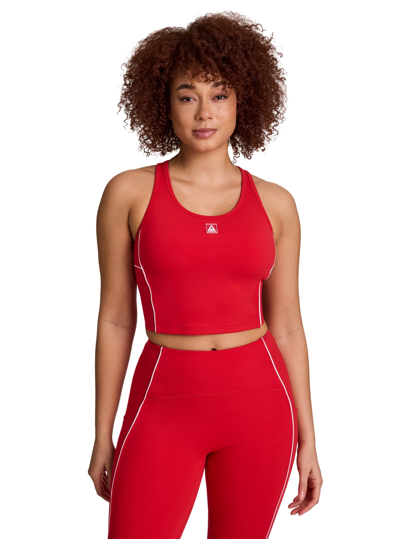 Reebok Women's Team Player Cropped Bra Tank with Removable Cups