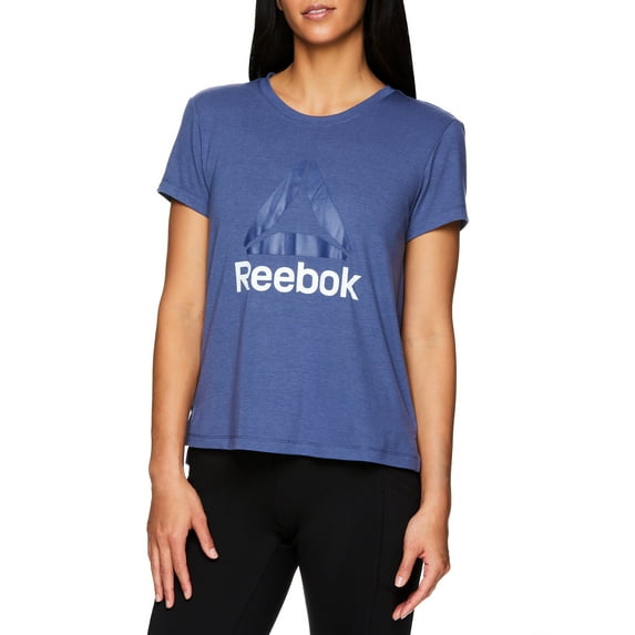 Reebok Women's Ultimate Slinky Jersey Logo Cropped Tee