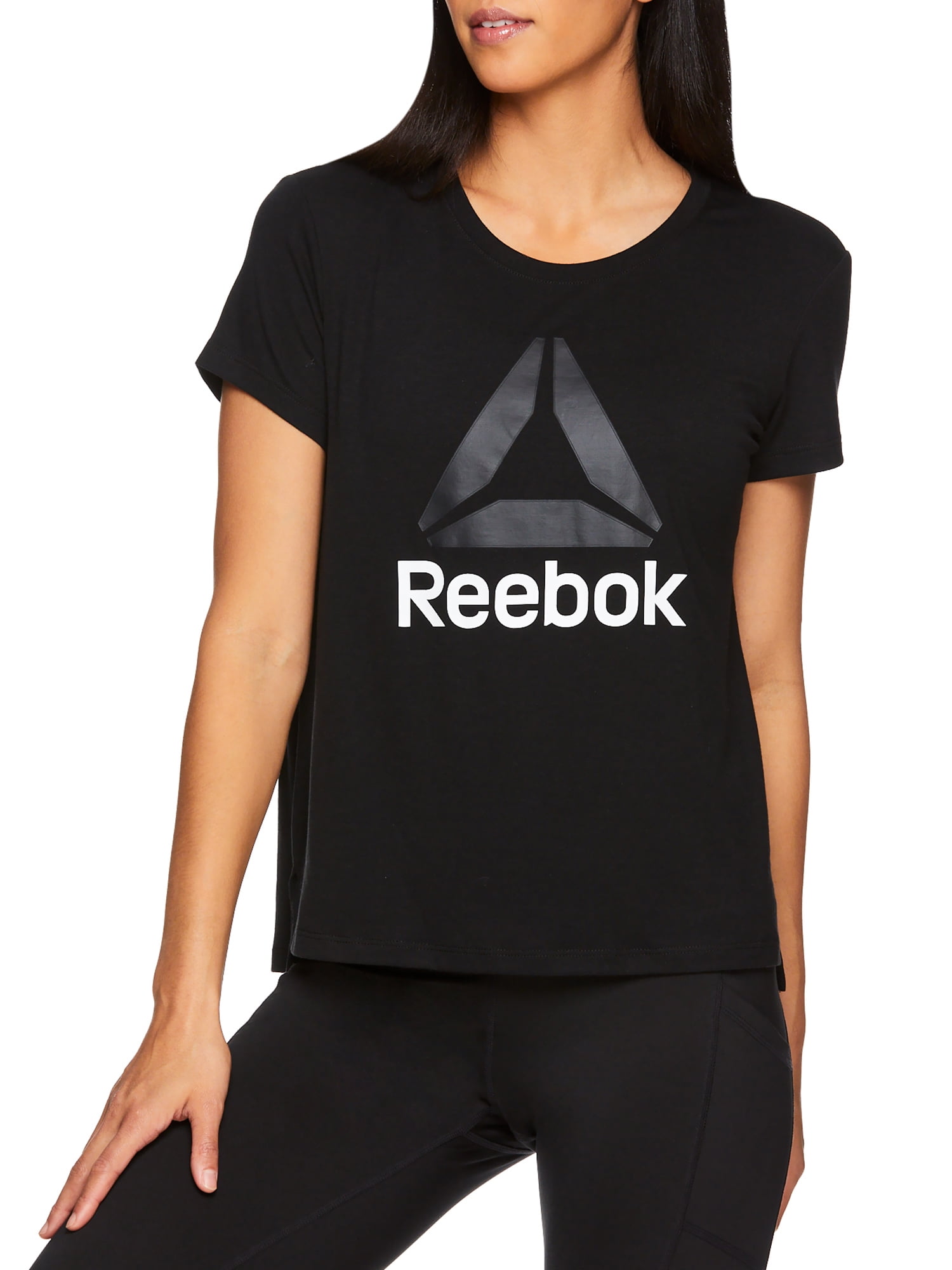 Reebok Women's Ultimate Slinky Jersey Logo Cropped - Walmart.com