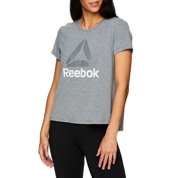 Reebok Women's Ultimate Slinky Jersey Logo Cropped Tee