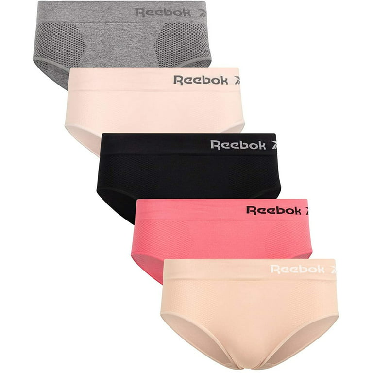 Reebok Women's Underwear - Seamless Hipster Briefs 5 Pack, Size X-Large,  Black/Nude/Hot Pink/Pink Rose/Grey
