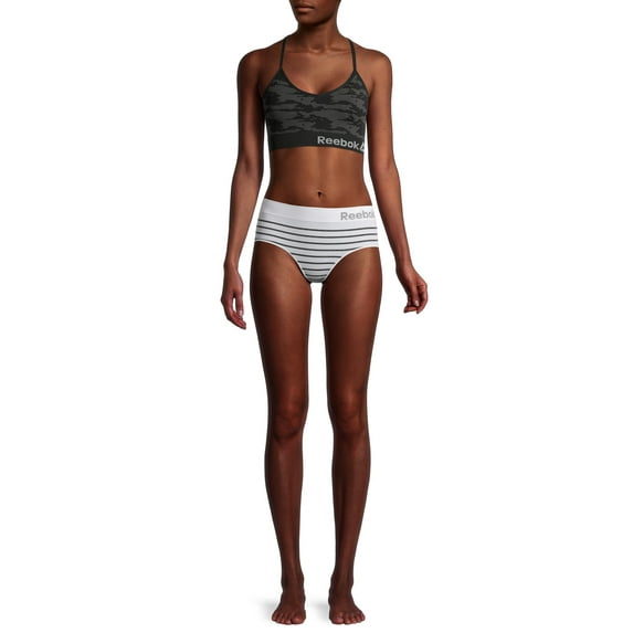 Reebok Women's Underwear Seamless Hipster Panties, 4-Pack