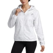 Reebok Womens Rain Jacket Lightweight Water-Resistant Windbreaker for Women with Adjustable Hood