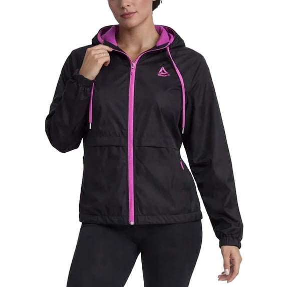 Reebok Womens Rain Jacket Lightweight Water-Resistant Windbreaker for Women with Adjustable Hood