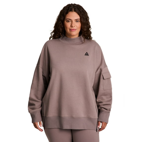 Reebok Women's & Women's Plus Transition Mock Neck Sweatshirt, Sizes XS-4X