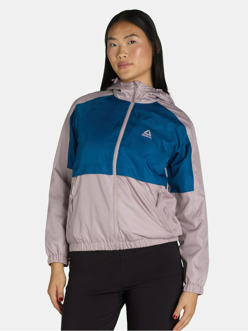 Reebok women's Fleece-Lined Hooded Windbreaker
