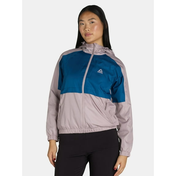 Reebok Women's and Women’s Plus Fleece-Lined Hooded Windbreaker, Sizes XS-2X