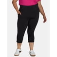 thumbnail image 1 of Reebok Women's and Women's Plus Highrise Everyday Capri Legging with 20" Inseam and Side Pockets, 1 of 5