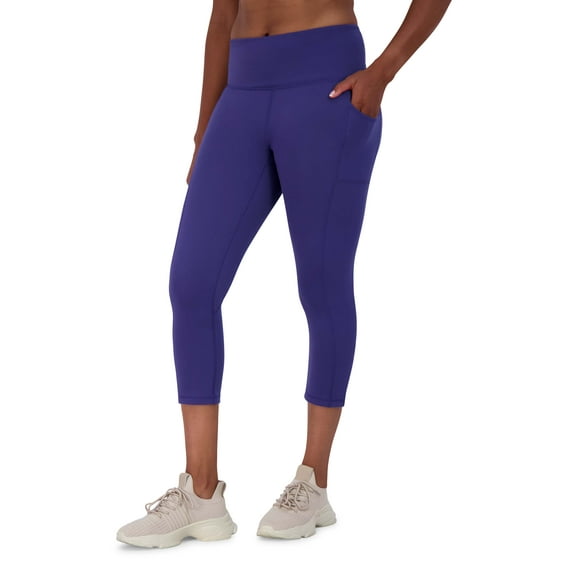 Reebok Women's and Women's Plus Highrise Everyday Capri Legging with 20" Inseam and Side Pockets