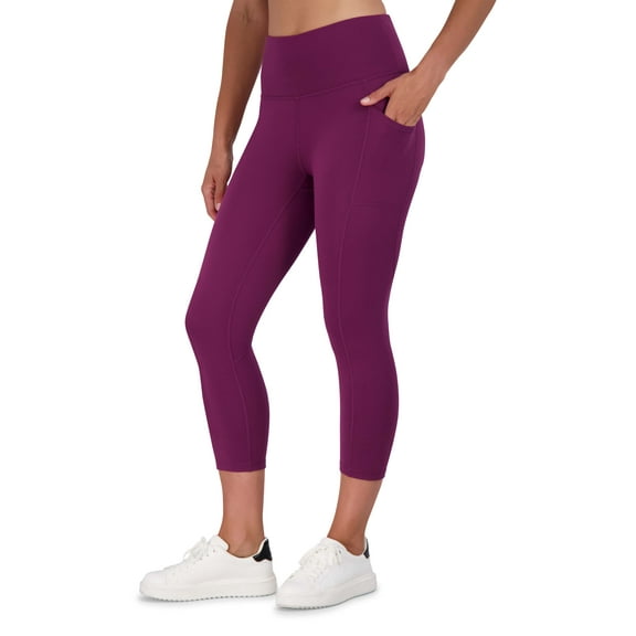 Reebok Women's and Women's Plus Highrise Everyday Capri Legging with 20" Inseam and Side Pockets