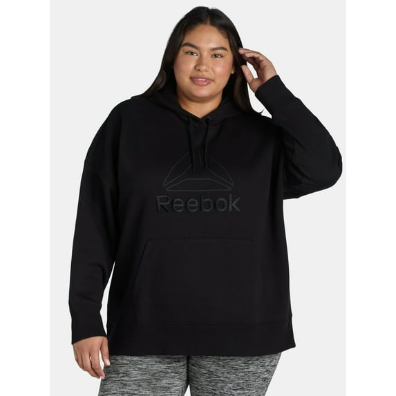 Reebok Women's and Women's Plus Large Logo Hoodie with Pocket, Sizes XS-4X