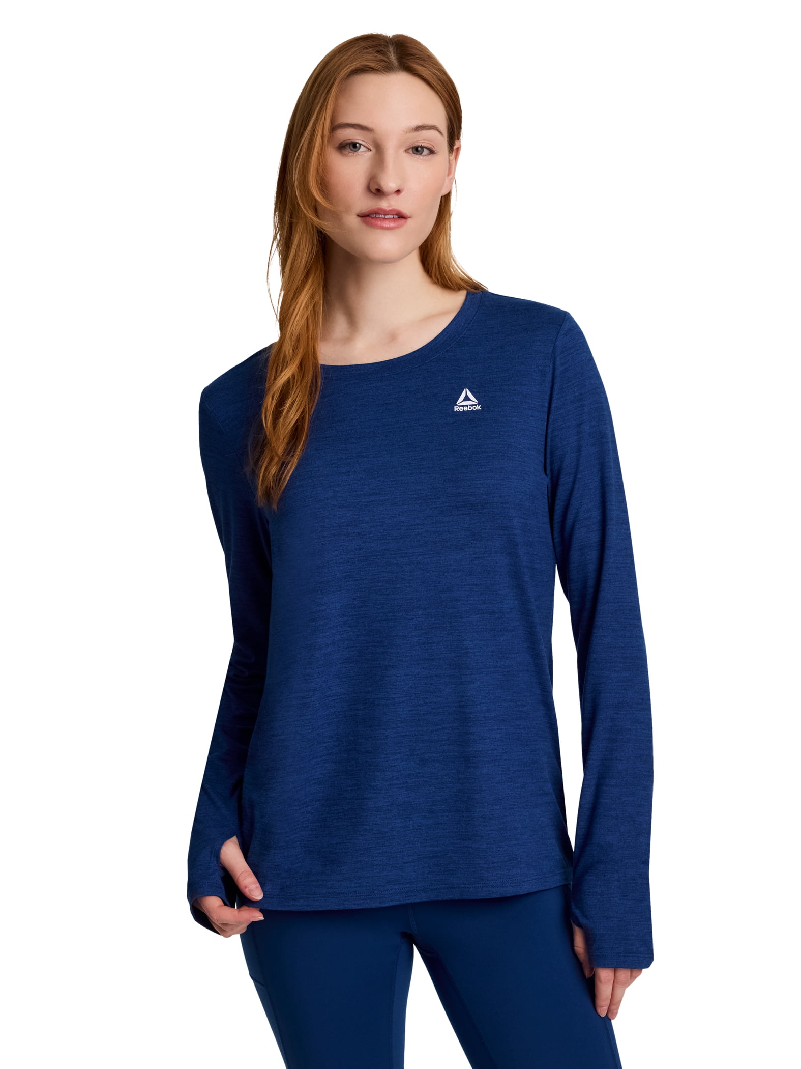 Reebok Women's and Women's Plus Legacy Core Knit Performance Long Sleeve Shirt, Sizes XS-4X
