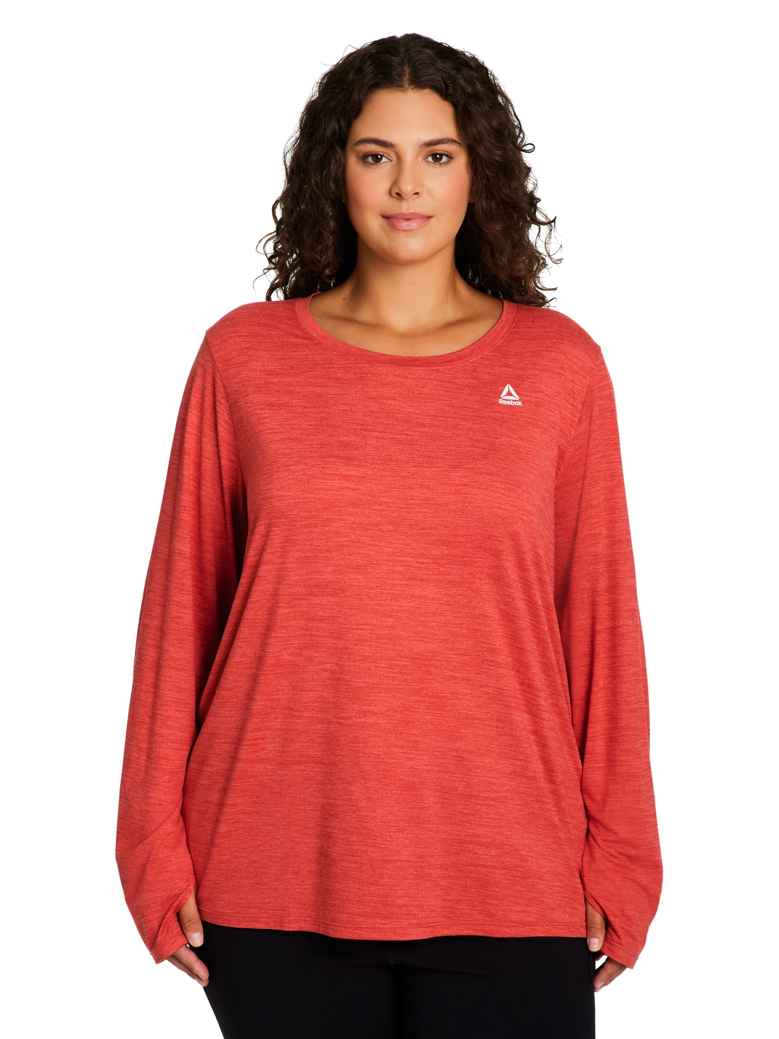 Reebok Women's and Women's Plus Legacy Core Knit Performance Long Sleeve T-Shirt, Sizes XS-4X