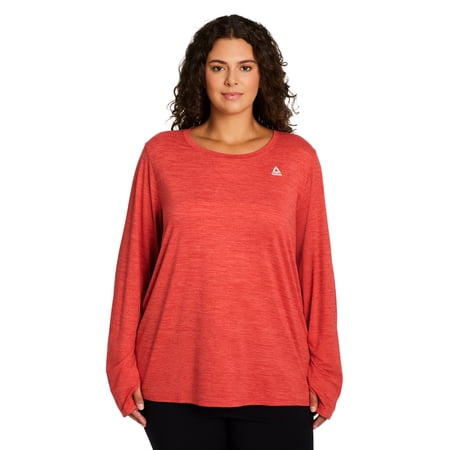 Reebok Women's and Women's Plus Legacy Core Knit Performance Long Sleeve T-Shirt, Sizes XS-4X