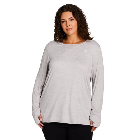 Reebok Women's and Women's Plus Legacy Core Knit Performance Long Sleeve T-Shirt, Sizes XS-4X